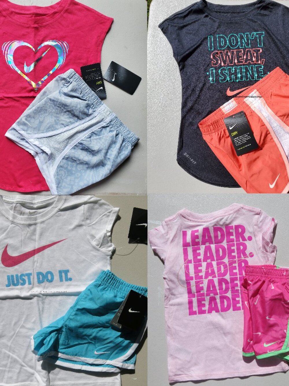 8pc Nike Girls Size 6X ~ Dri-fit Running Shorts w/ T-shirts ~ NEW ~